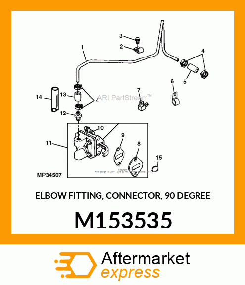 ELBOW FITTING, CONNECTOR, 90 DEGREE M153535