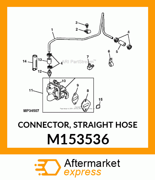 CONNECTOR, STRAIGHT HOSE M153536