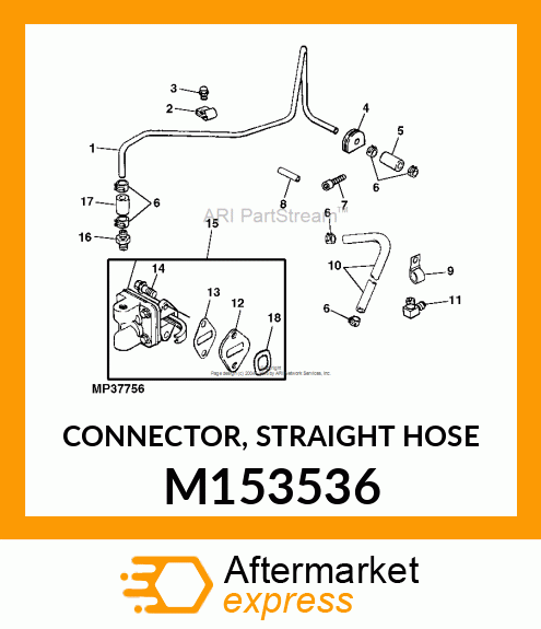 CONNECTOR, STRAIGHT HOSE M153536