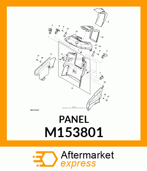 PANEL, LEFT POWER CLOSEOUT M153801