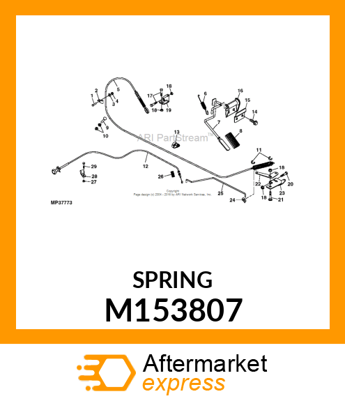 SPRING, EXTENSION T SERIES CHOKE M153807