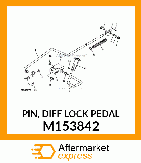 PIN, DIFF LOCK PEDAL M153842