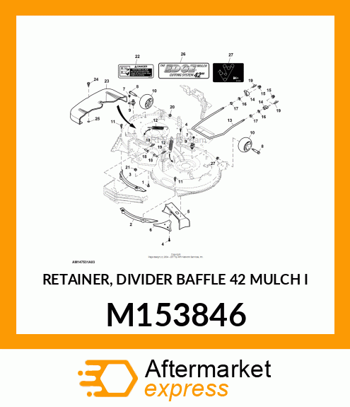 RETAINER, DIVIDER BAFFLE 42 MULCH I M153846