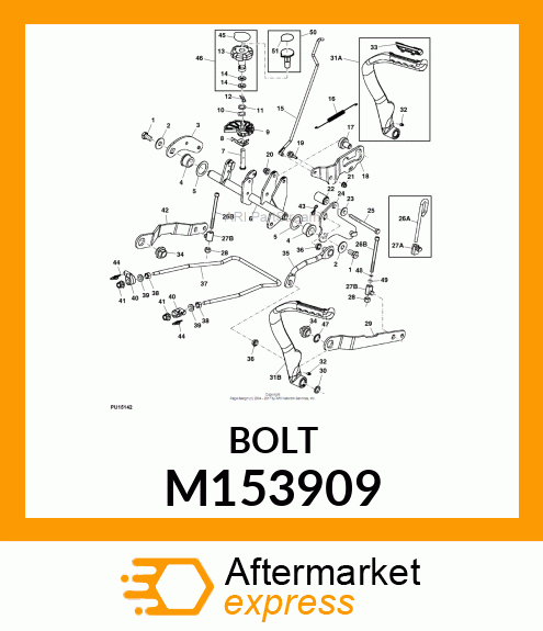 BOLT, HH M10X1.5X130 10.9 ZN M153909