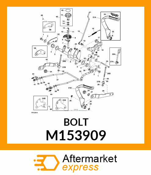 BOLT, HH M10X1.5X130 10.9 ZN M153909