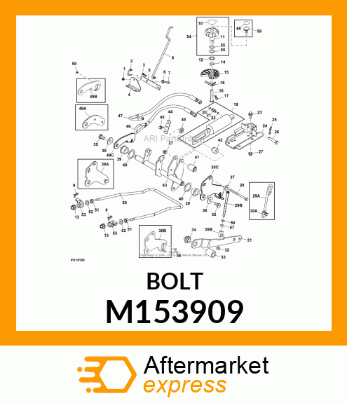 BOLT, HH M10X1.5X130 10.9 ZN M153909