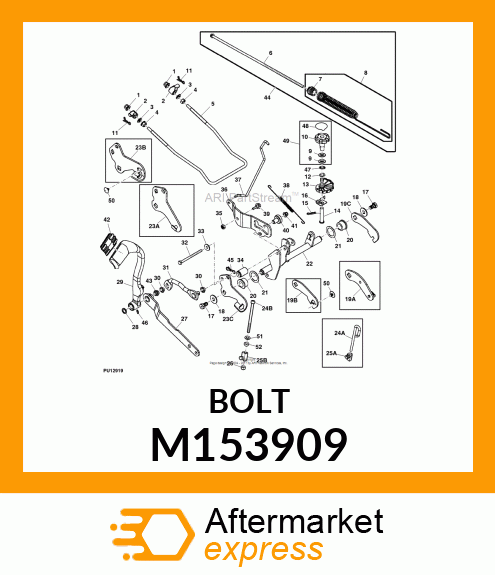 BOLT, HH M10X1.5X130 10.9 ZN M153909