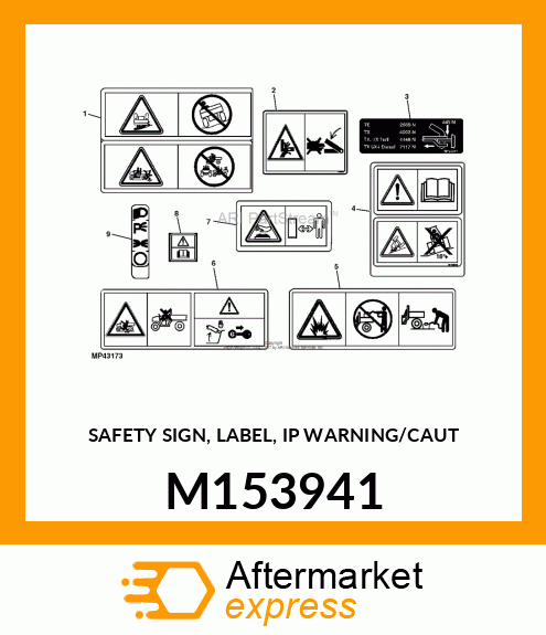 SAFETY SIGN, LABEL, IP WARNING/CAUT M153941