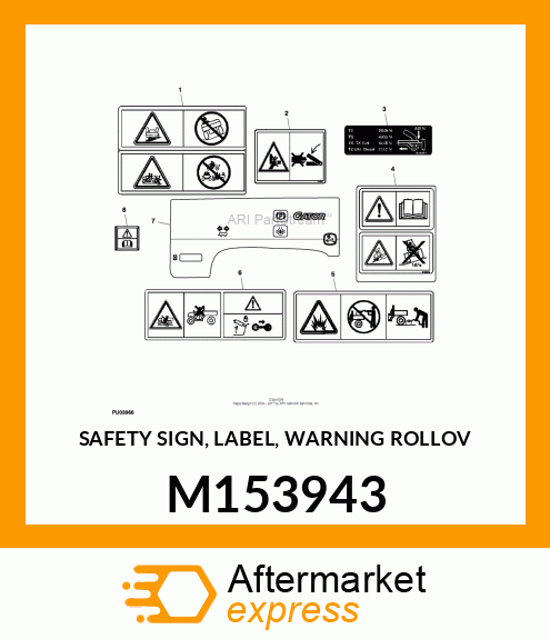 SAFETY SIGN, LABEL, WARNING ROLLOV M153943