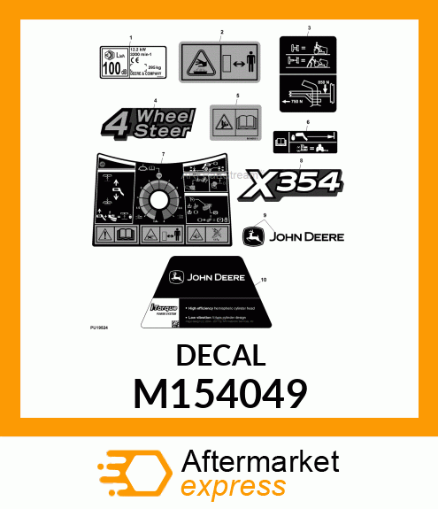 LETTERS, LABEL,FOUR WHEEL STEER M154049