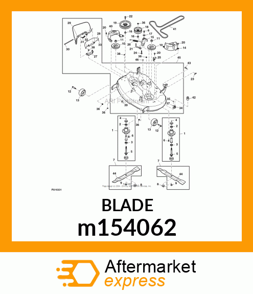 MOWER BLADE KIT, 42C BAGGING BLADE m154062