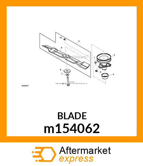 MOWER BLADE KIT, 42C BAGGING BLADE m154062