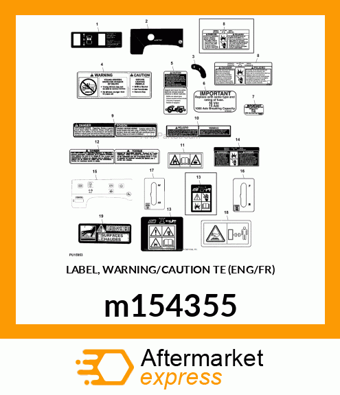 LABEL, WARNING/CAUTION TE (ENG/FR) m154355