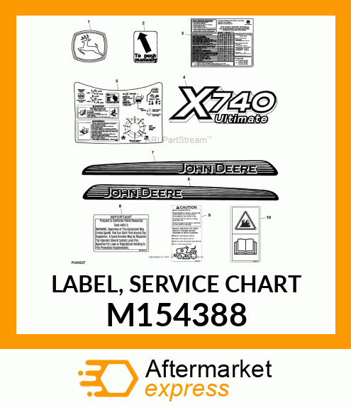 LABEL, SERVICE CHART M154388