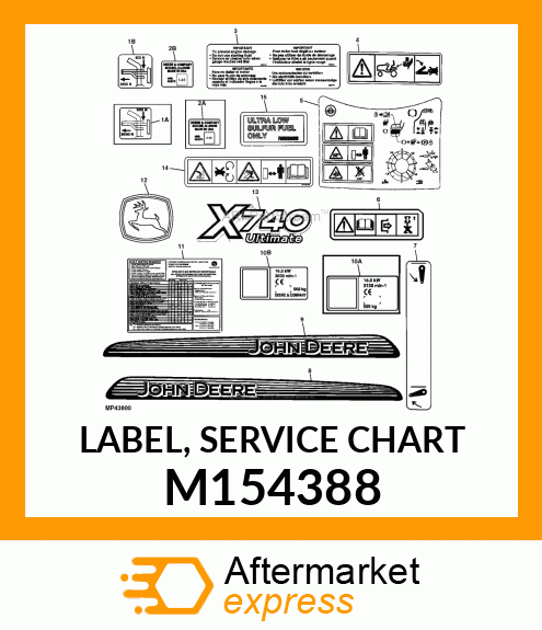 LABEL, SERVICE CHART M154388