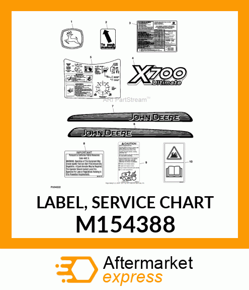 LABEL, SERVICE CHART M154388