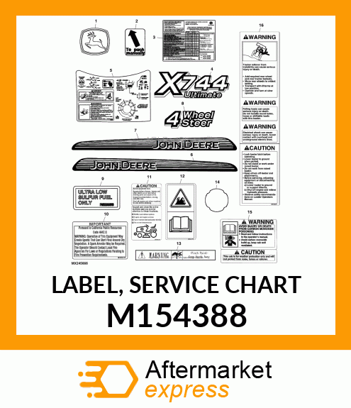 LABEL, SERVICE CHART M154388