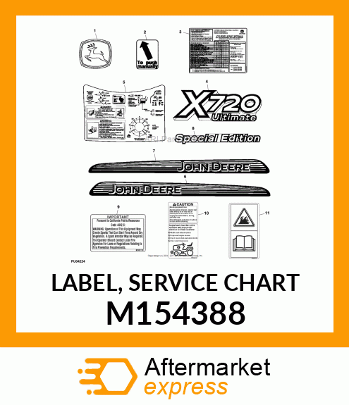 LABEL, SERVICE CHART M154388