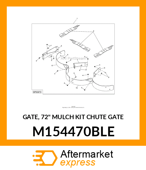 GATE, 72" MULCH KIT CHUTE GATE M154470BLE