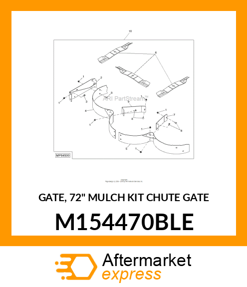 GATE, 72" MULCH KIT CHUTE GATE M154470BLE