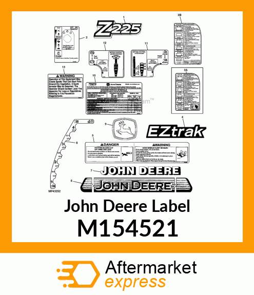 LABEL, MODEL Z225 M154521