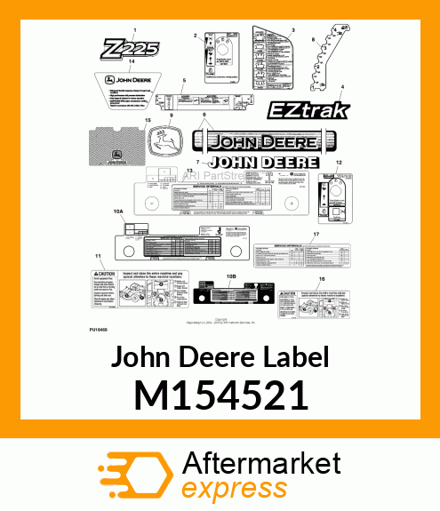 LABEL, MODEL Z225 M154521