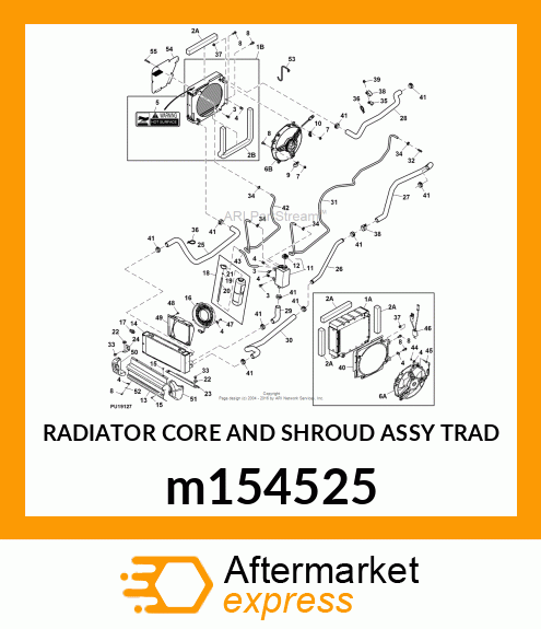 RADIATOR CORE AND SHROUD ASSY TRAD m154525