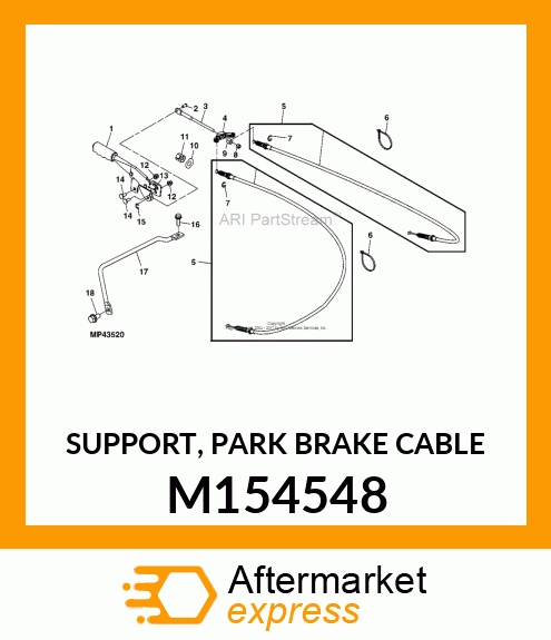 SUPPORT, PARK BRAKE CABLE M154548