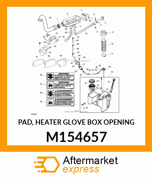 PAD, HEATER GLOVE BOX OPENING M154657