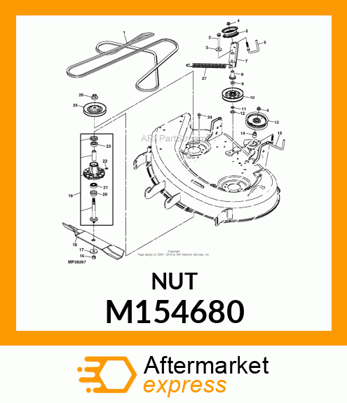 BUSHING, PULLEY, 38 MOWER M154680