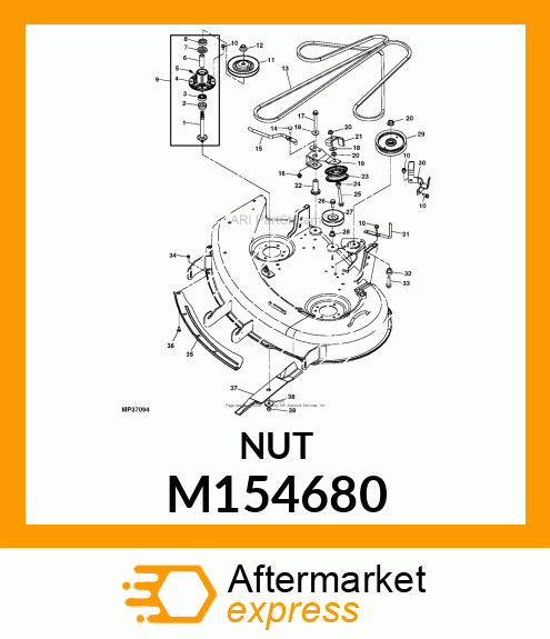 BUSHING, PULLEY, 38 MOWER M154680