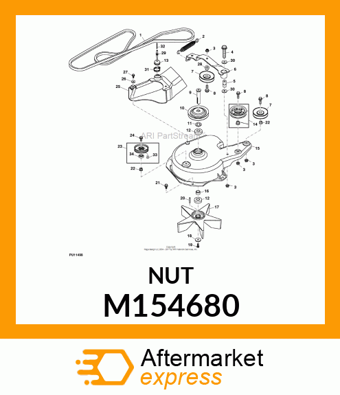 BUSHING, PULLEY, 38 MOWER M154680