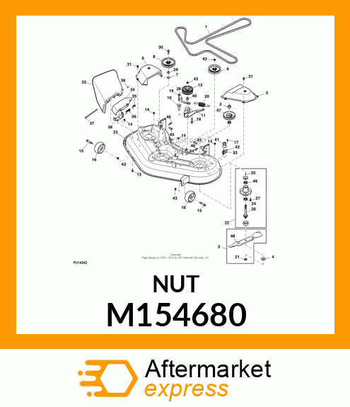 BUSHING, PULLEY, 38 MOWER M154680