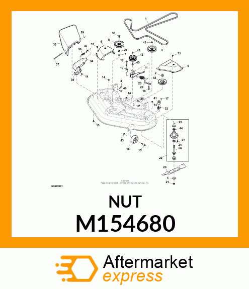 BUSHING, PULLEY, 38 MOWER M154680