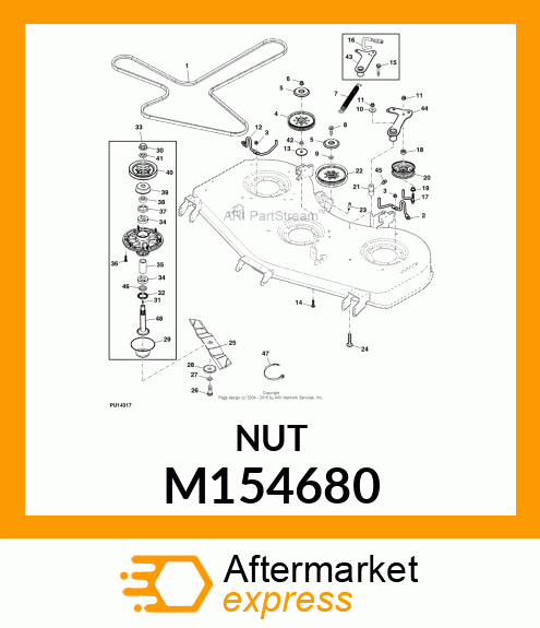 BUSHING, PULLEY, 38 MOWER M154680