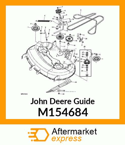 BELT GUIDE, FLAT IDLER SHEAVE M154684