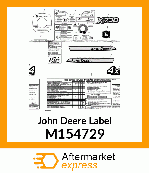 LABEL, AIR CLEANER COVER X720 M154729