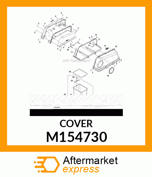 COVER, REAR HOPPER M154730