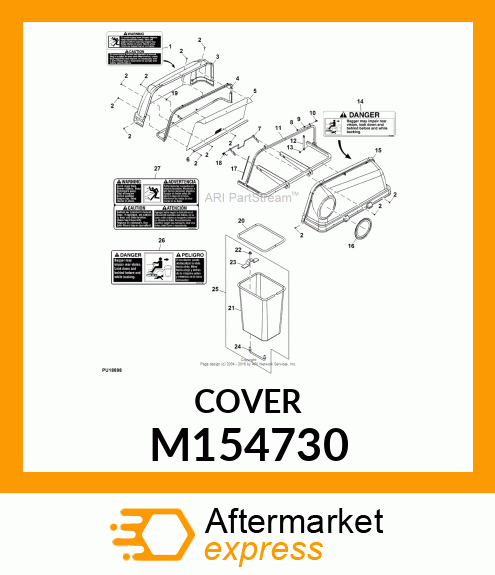 COVER, REAR HOPPER M154730