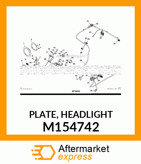 PLATE, HEADLIGHT M154742