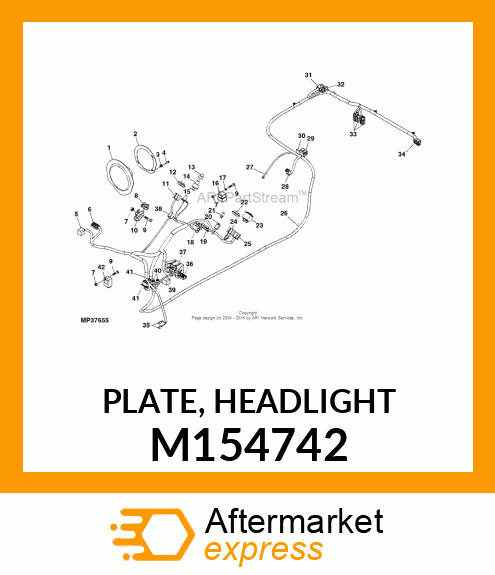 PLATE, HEADLIGHT M154742