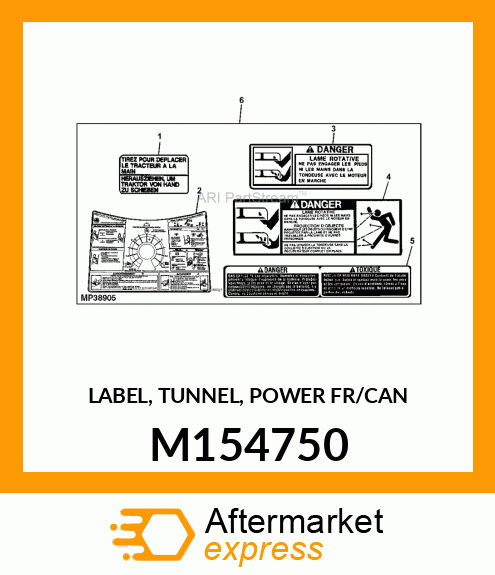 LABEL, TUNNEL, POWER FR/CAN M154750