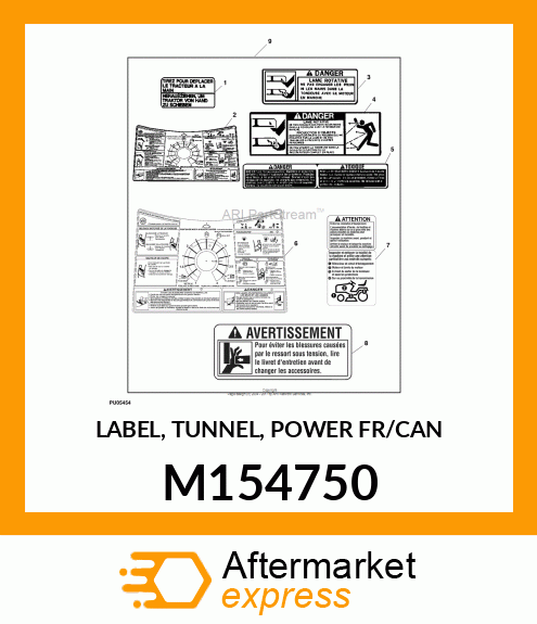 LABEL, TUNNEL, POWER FR/CAN M154750