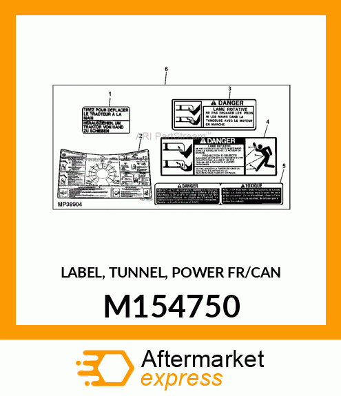 LABEL, TUNNEL, POWER FR/CAN M154750