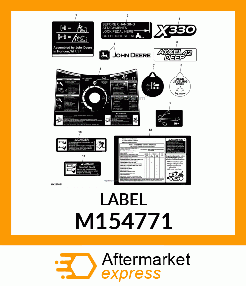 LABEL, BELT ROUTING M154771