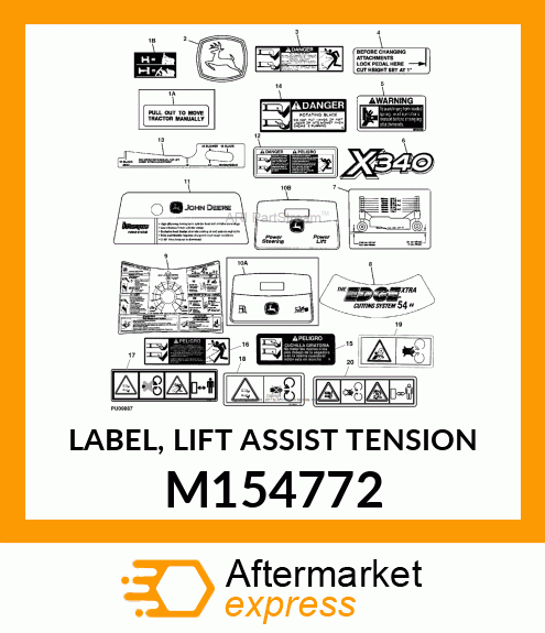 LABEL, LIFT ASSIST TENSION M154772