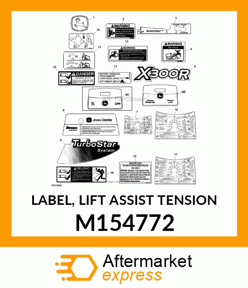 LABEL, LIFT ASSIST TENSION M154772