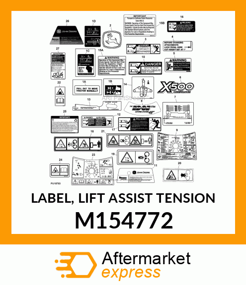 LABEL, LIFT ASSIST TENSION M154772