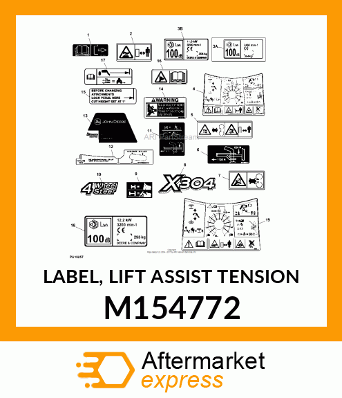 LABEL, LIFT ASSIST TENSION M154772