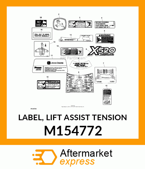 LABEL, LIFT ASSIST TENSION M154772